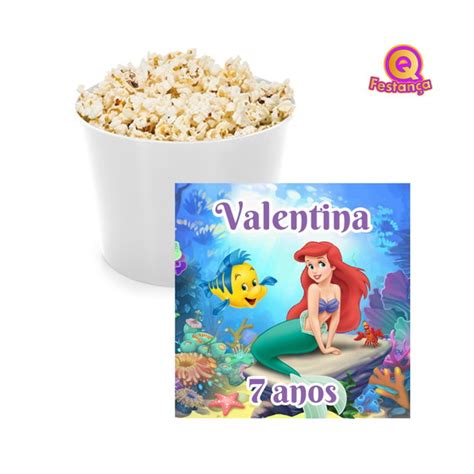 Adesivo Balde De Pipoca A Pequena Sereia Produtos Elo