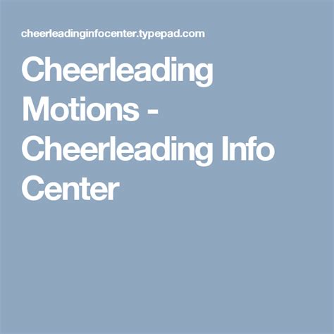 Cheerleading Motions Cheerleading Cheerleading Chants Cheerleading