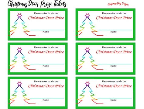 Christmas Door Prize Tickets Printable Christmas Door Prize Tickets