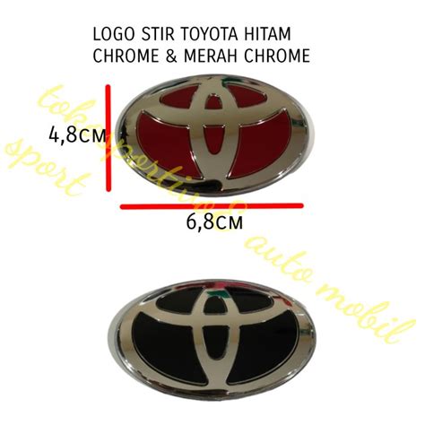 Jual Logo Emblem Stiker Lambang Stir Toyota Merah Krom Ori Stir Star