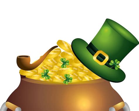 Premium Vector Leprechaun Hat Gold Coins