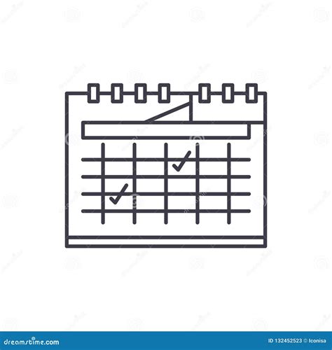 Linea Concetto Di Pianificazione Del Calendario Dell Icona