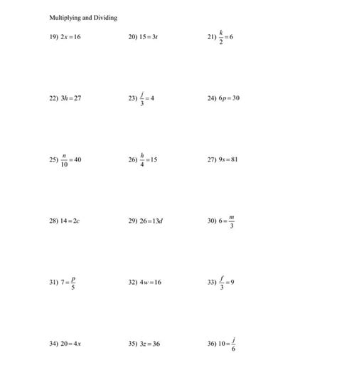 Printable One Step Equation Worksheets Free – Free download and print for you.