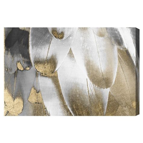 Oliver Gal Unframed Wall "Royal Feathers" Canvas Art (36x24), Gold ...