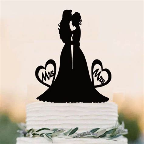 Lesbian Cake Topper Wedding Lesbian Mrs And Mrs Cake Topper Lesbian