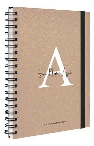 Agenda Planner Plus Letra Glitter Personalizada Nude Mercadolivre