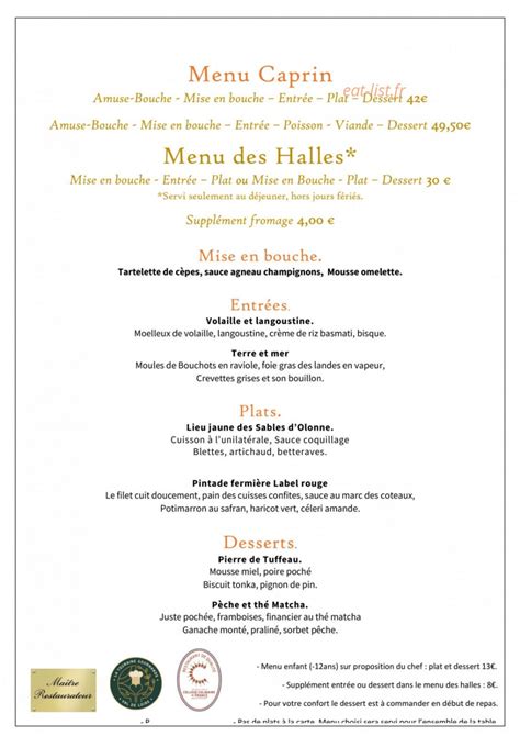 La Table Des Halles Sainte Maure De Touraine Menu Et Photos