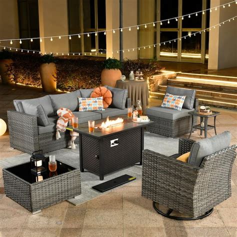 Toject Sanibel Gray Piece Wicker Outdoor Patio Conversation Sofa