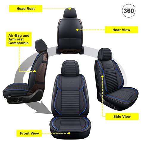 Lingvido Leather Car Seat Covers Breathable And Waterproof Faux Leather