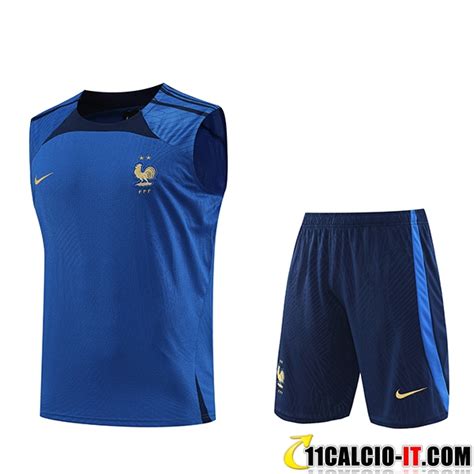 Comprare Kit Canotta Allenamento Pantaloncini Francia Blu