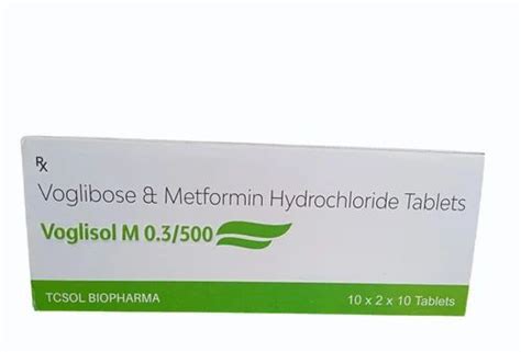 500mg Voglibose Metformin Hydrochloride Tablet Packaging Size 10 X 2