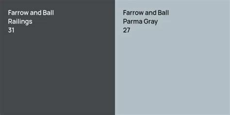 Farrow And Ball Railings Vs Farrow And Ball Parma Gray Comparison