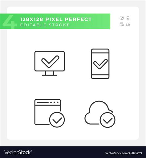 Checkmarks In Digital Technologies Pixel Perfect Vector Image