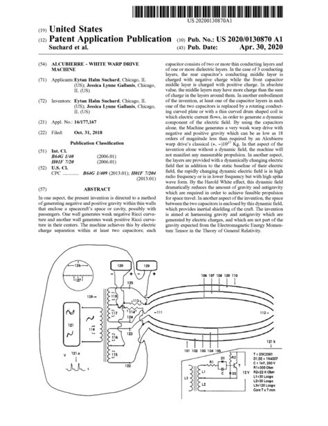 Patent Application Alcubierre White Warp Drive Machine Readmultiplex