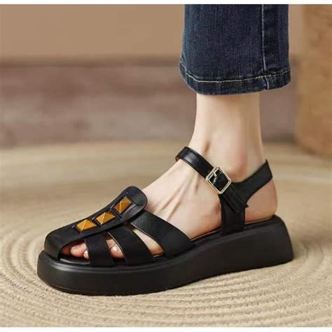 Sandales Orthop Diques Bout Ouvert Pour Femmes Noir Cdiscount