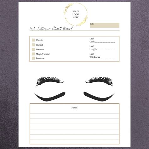 Editable Lash Extension Form Templates Lash Extension Intake Etsy