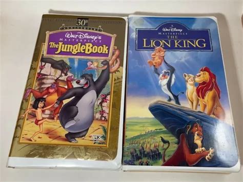 4 DISNEY VHS The Lion King Peter Pan The Jungle Book The Fox And The