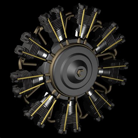 3d Model 9 Radial Aircraft Engine Turbosquid 1379544