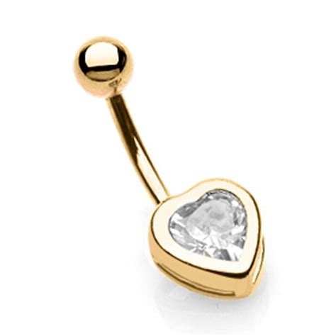 Navelpiercing Hart Gold Plated 14kt LMPiercings Nl