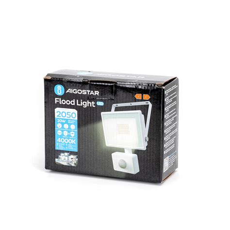 Foco Slim LED De Aluminio Con Sensor 4000K 20W Prendeluz