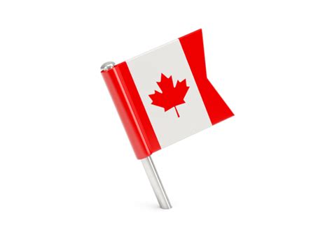 Square flag pin. Illustration of flag of Canada