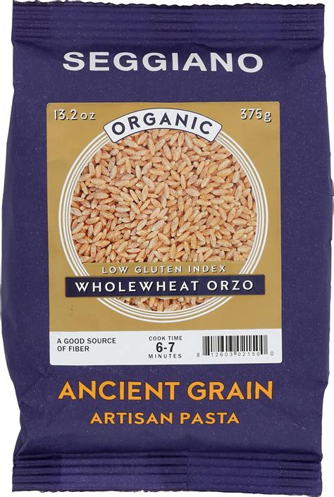 Amazon.com : SEGGIANO Organic Ancient Grain Whole Wheat Orzo, 13.2 OZ