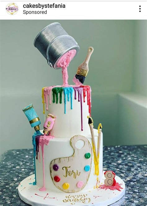 Arts And Craft Theme Birthday Cake Art Birthday Cake Art Party Cakes Themed Birthday Cakes