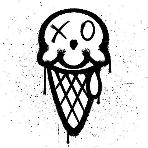 Vetor Isolado De Personagem De Sorvete De Tinta Spray De Grafite