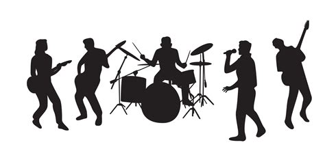 Band Silhouette Design Music Concert Vector Illustration