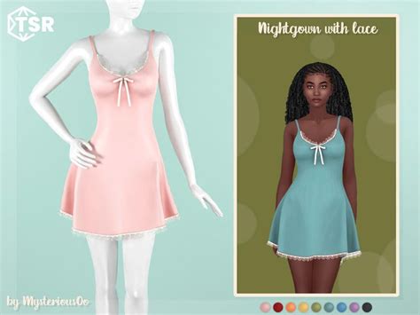 MysteriousOo S Nightgown With Lace Sims 4 Dresses Sims 4 Sims 4