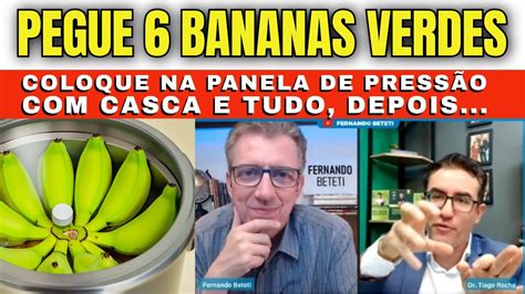 Pegue 6 bananas verdes coloque na panela de pressão casca e tudo