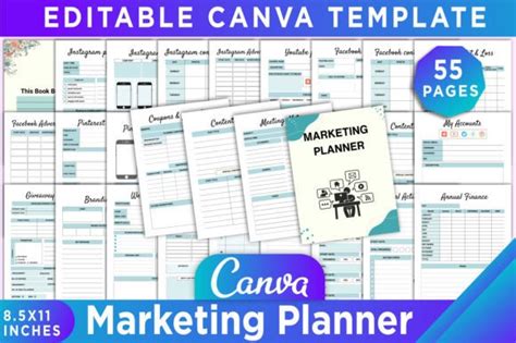 Marketing Planner Canva Template Graphic by KDP GRAVITY · Creative Fabrica