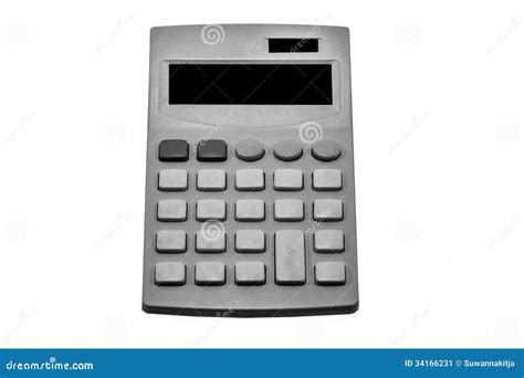 Black And White Calculator On White Background Stock Image Image Of