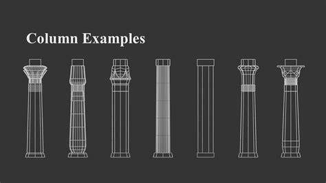 D Model Ancient Egyptian Columns Kit Vr Ar Low Poly Cgtrader