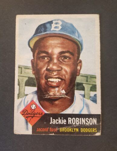 Off Grade 1953 Topps 1 Jackie Robinson Card 6000 00 Brooklyn