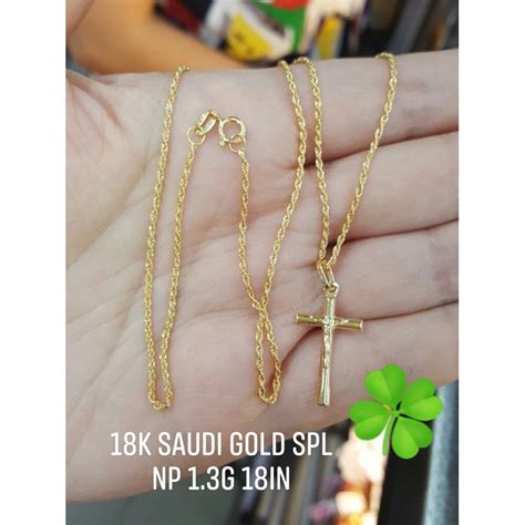 Spot In Manila PAWNABLE 18k SAUDI GOLD ROPE CHAIN W KRUS PENDANT