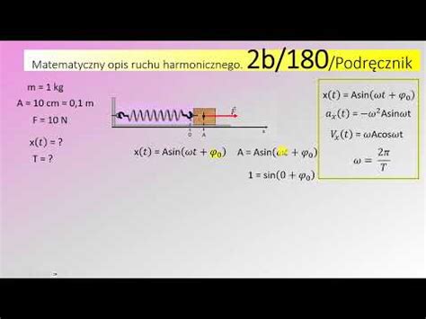 2b str 180 Klocek o masie m 1 kg połączony ze sprężyną wychylono z