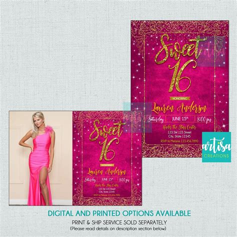 Hot Pink Sweet Invitation Pink Gold Sweet Invitation Pink Gold Sweet Invitation Hot