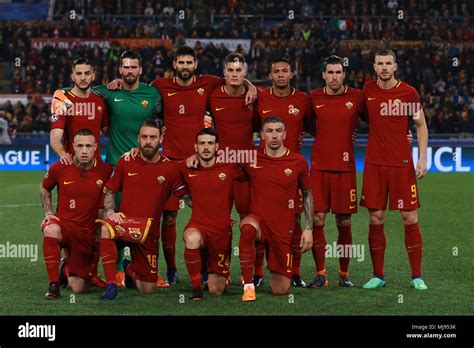 Formazione Roma, Line Ups Team Roma 10-04-2018 Stadio Olimpico Football Calcio UEFA Champions ...