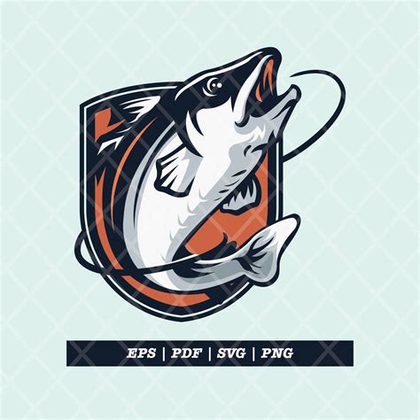 Retro Fishing Logo Bass Fishing Logo Fishing Logo Silhouette Fish