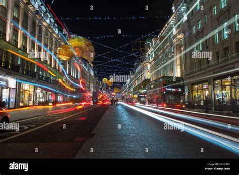Christmas Lights In Regent Street London Stock Photo Alamy