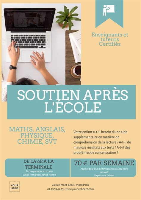 Mod Les De Prospectus De Soutien Scolaire Modifier En Ligne