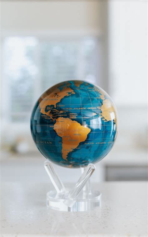 Blue And Gold Globe Modern Metallic Décor By Mova