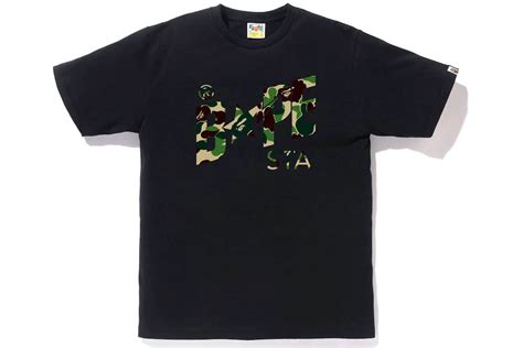 Bape Abc Camo Bape Sta Logo Tee Black Green Ss23 De