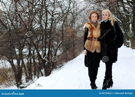 Couple Girl Lesbian Street Stock Photo Image Of Cheerful