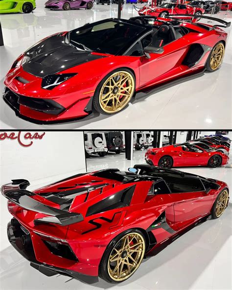 2020 Lamborghini Aventador Svj Roadster Shown In A Rare Rosso Bia Color