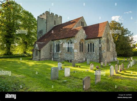 The Saxon church of St Mary in Singleton, West Sussex, England. South ...