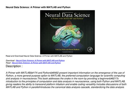 Pdfreaddownload Neural Data Science A Primer With Matlab And Python Neural Data Science