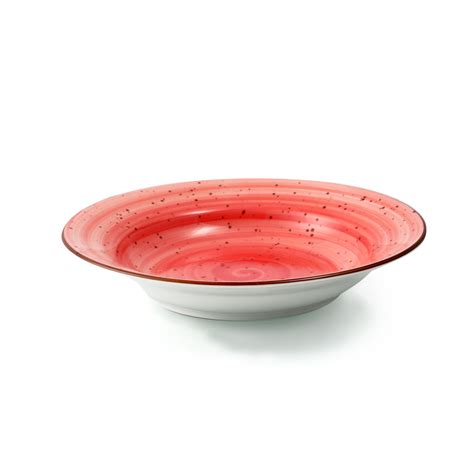 Porceletta Red Color Glazed Porcelain Soup Plate Cm Jomla Ae