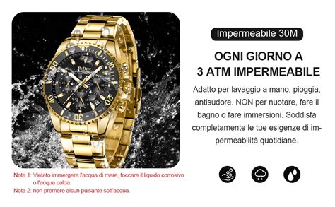 Hanposh Orologio Uomo Orologio Militare Acciaio Cronografo Impermeabile